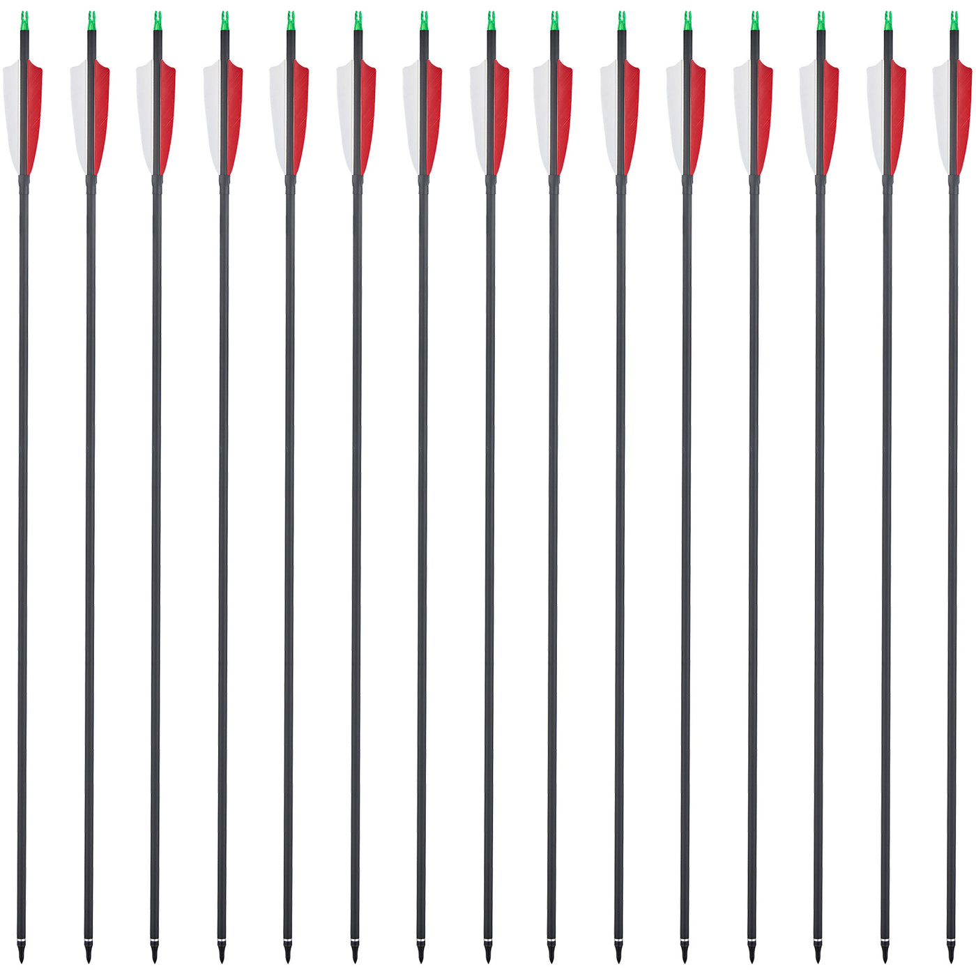 12x 31" OD 7.8mm ID 6.2mm Spine 500 Archery Arrows 4" Shield Turkey Feather Mixed Carbon Red White Fletching