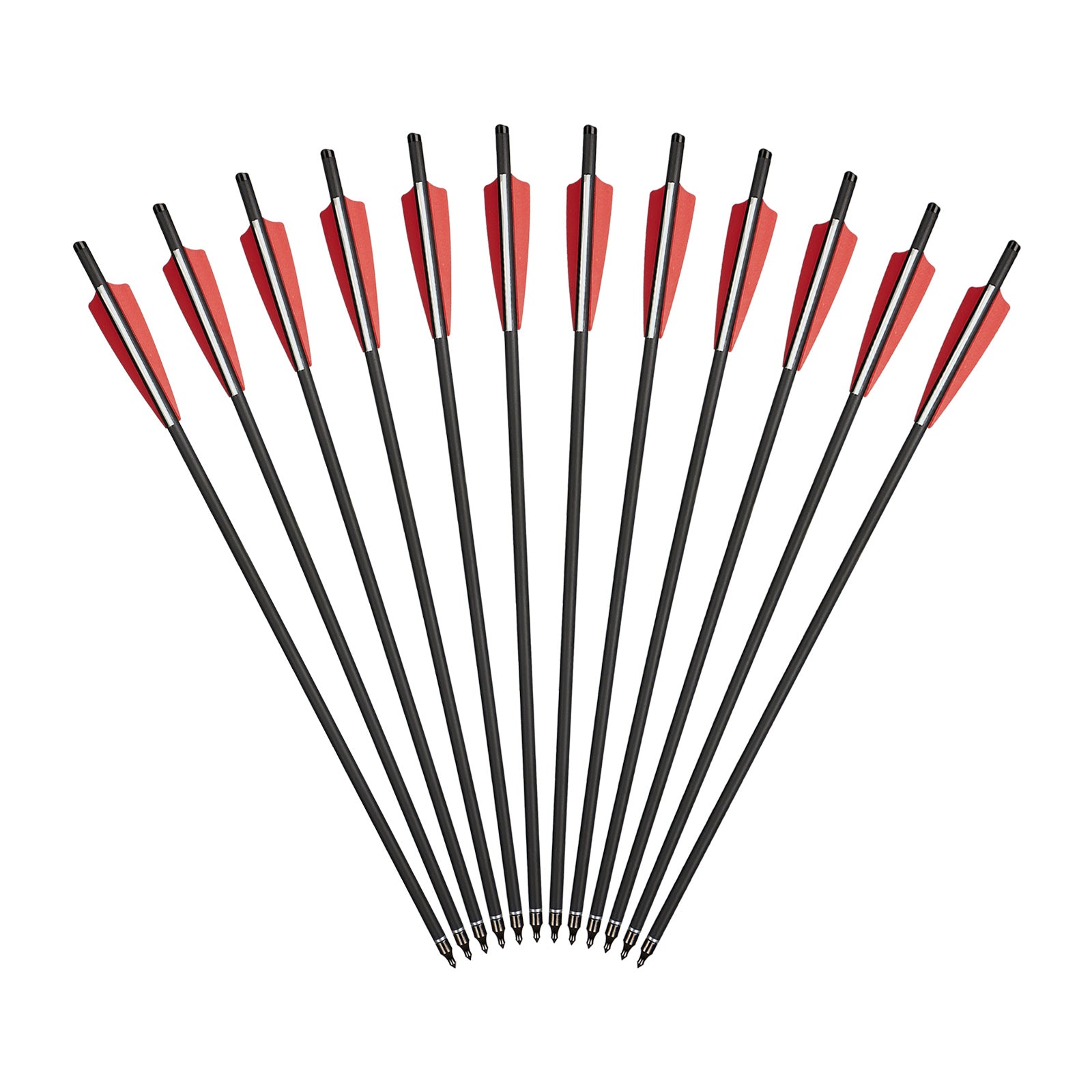 thumbnail image 2 of 12Pcs 20'' Hunting Crossbow Bolts Archery Carbon Arrows / Broadheads Arrow Tips 2 of 14