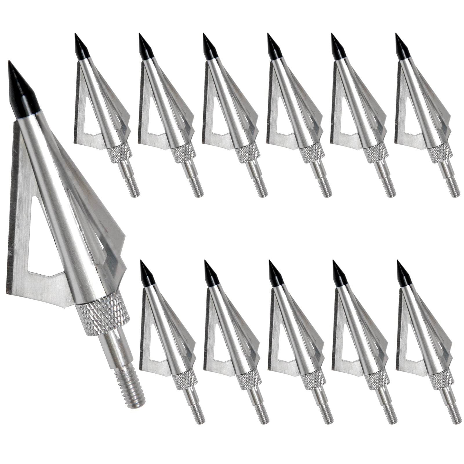 AMEYXGS 150 Grain Broadheads - 6 Pack Screw-in Arrow Tips For Hunting & Practice, Fits Fiberglass, Carbon & Aluminum Arrows