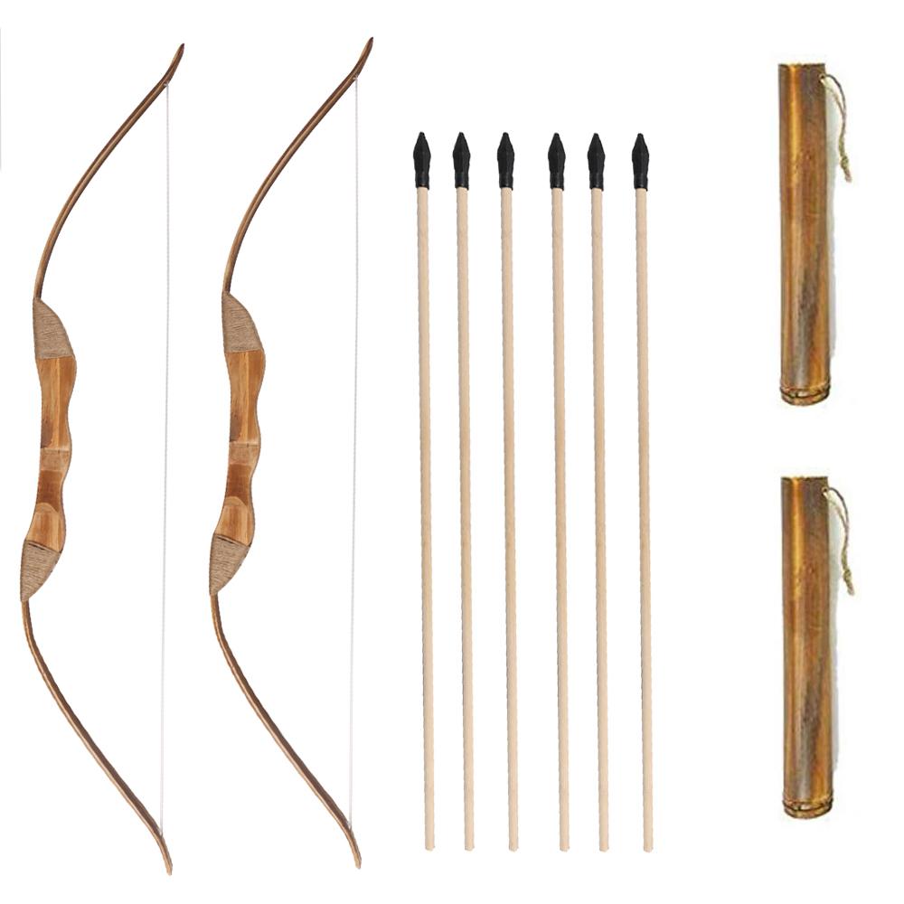 2 Packs 39 Kids Wood Bamboo Bows Arrows Kits –