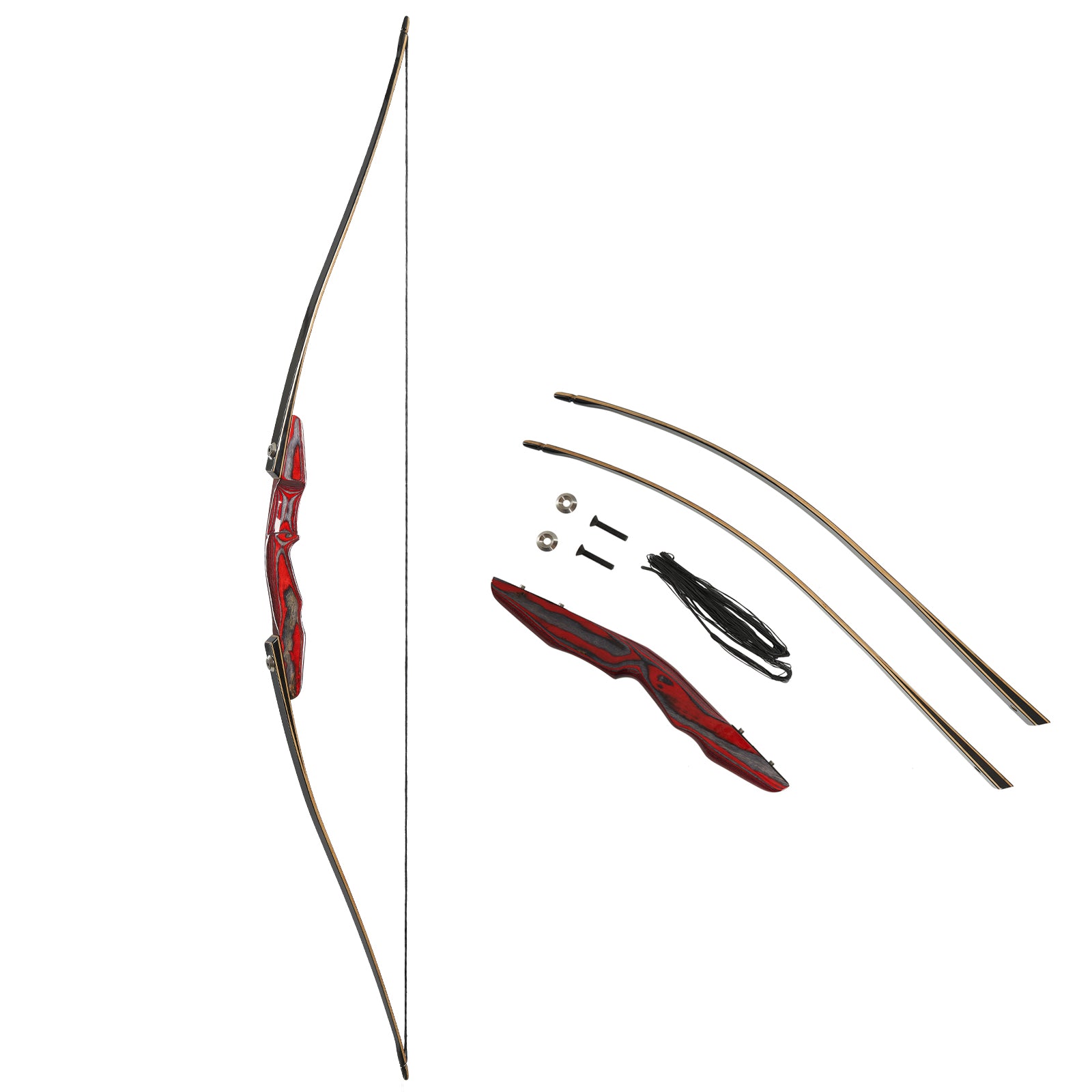 64" TopArchery Traditional Wood Takedown Longbow Recurve Bow Straight