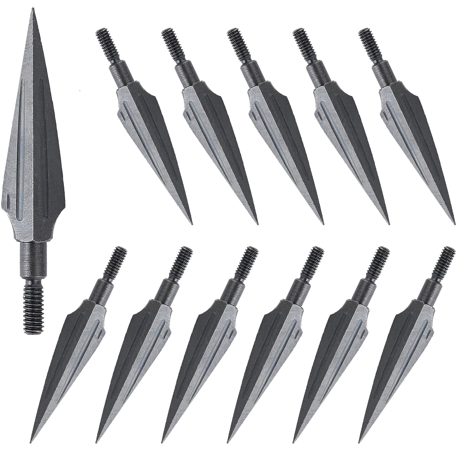12x 120 Grain Fuller Groove Archery Arrowheads Broadheads Carbon Steel