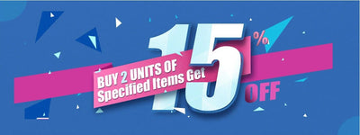 Buy 2 Units of Specified Items Get 15% OFF