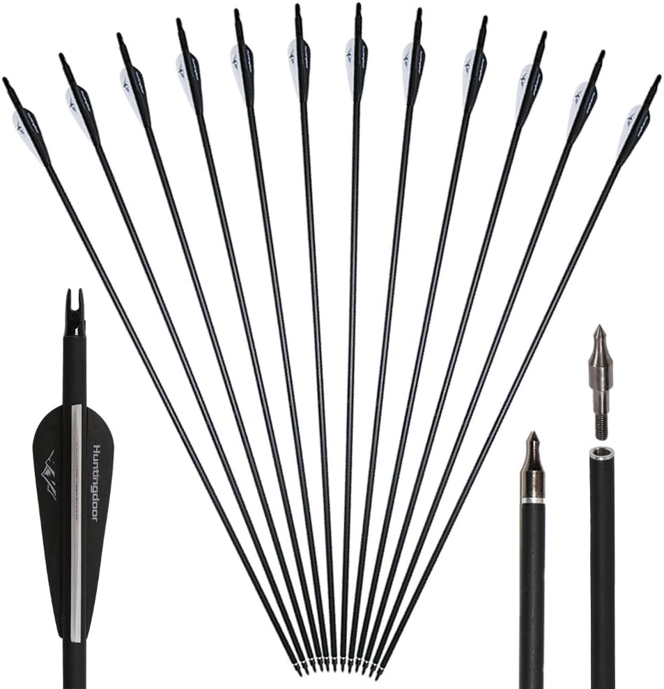 12x 31.5" OD 7.8mm ID 6.2mm Spine 550 HuntingDoor Mixed Carbon Archery Arrows