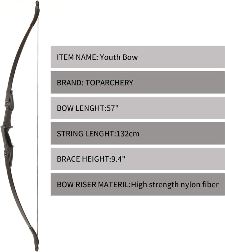57" Takedown Recurve Bow - 40/30 Lbs Draw, 12 Arrows, Right/Left Hand For Hunting