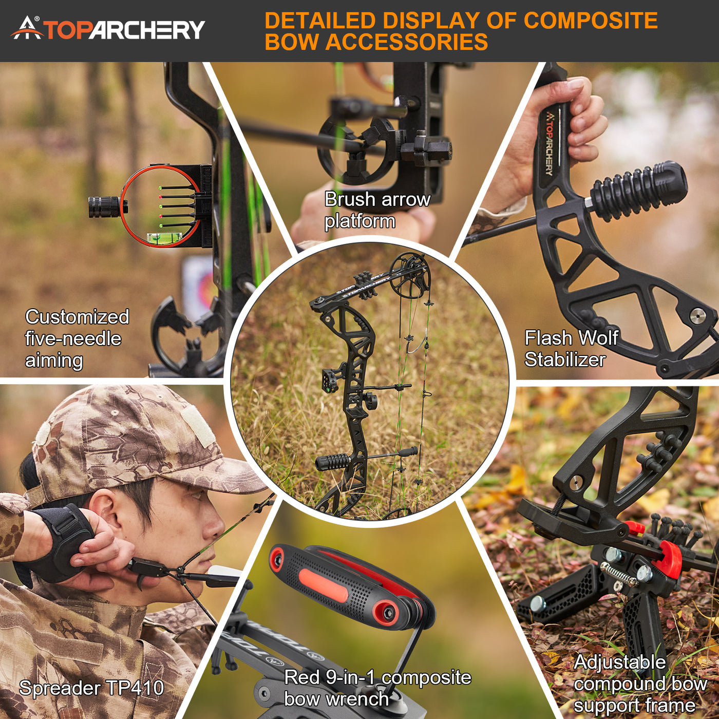 30-70lbs TopArchery T7 Archery Compound Bow Arrows Set