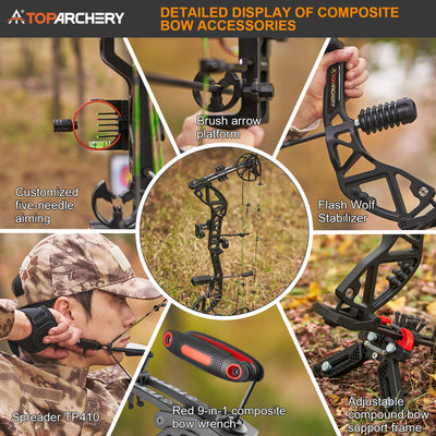 30-70lbs TopArchery T7 Archery Compound Bow Arrows Set
