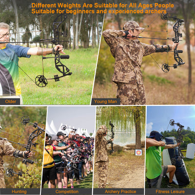 30-70lbs TopArchery T7 Archery Compound Bow Arrows Set