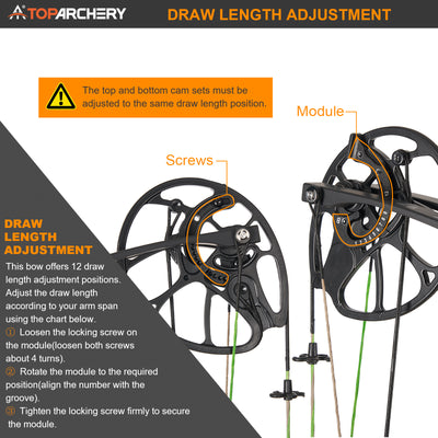 30-70lbs TopArchery T7 Archery Compound Bow Arrows Set