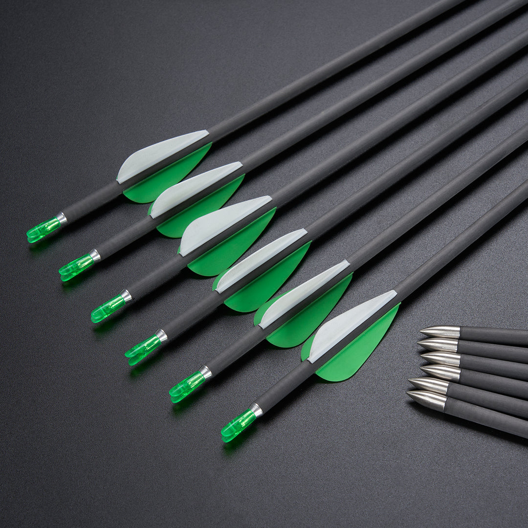 32 Carbon-Pfeilschäfte – ID 6.2 Mm, Spine 300-800, Geradheit ±0.003″, Für Recurve- & Compoundbögen