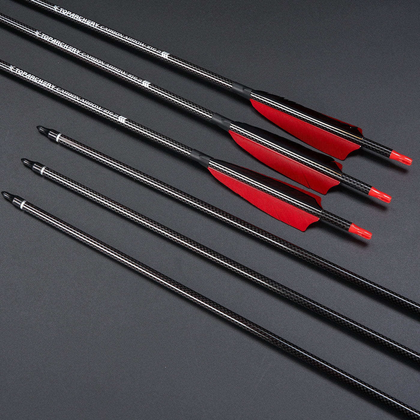 12x 33" OD 7.5mm ID 6.2mm Spine 500 4" Shield Turkey Feather Fletched Pure Carbon Archery Arrows