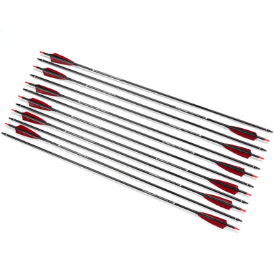 12x 33" OD 7.5mm ID 6.2mm Spine 500 4" Shield Turkey Feather Fletched Pure Carbon Archery Arrows