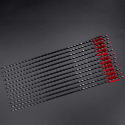 12x 33" OD 7.5mm ID 6.2mm Spine 500 4" Shield Turkey Feather Fletched Pure Carbon Archery Arrows