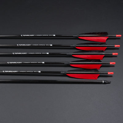 12x 33" OD 7.5mm ID 6.2mm Spine 500 4" Shield Turkey Feather Fletched Pure Carbon Archery Arrows