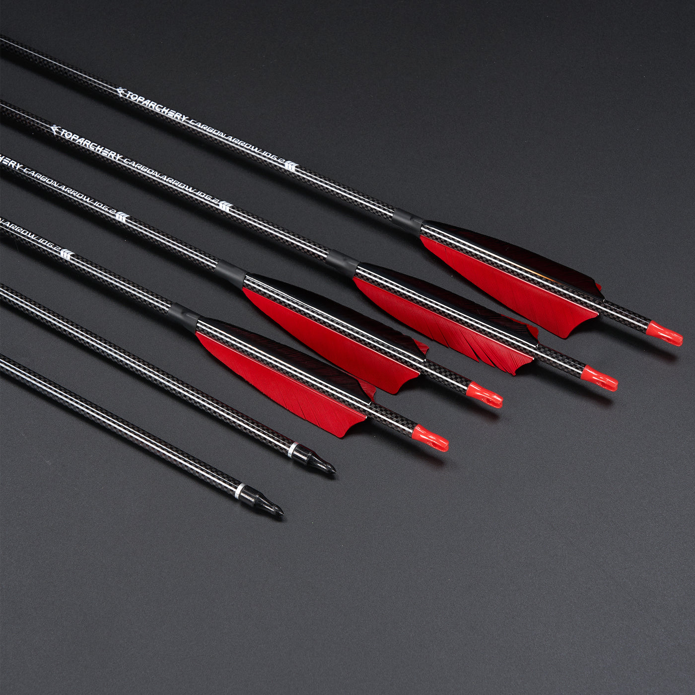 12x 33" OD 7.5mm ID 6.2mm Spine 500 4" Shield Turkey Feather Fletched Pure Carbon Archery Arrows