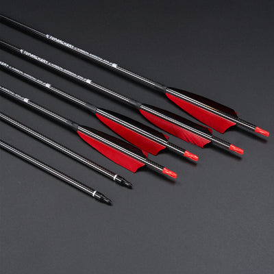 12x 33" OD 7.5mm ID 6.2mm Spine 500 4" Shield Turkey Feather Fletched Pure Carbon Archery Arrows