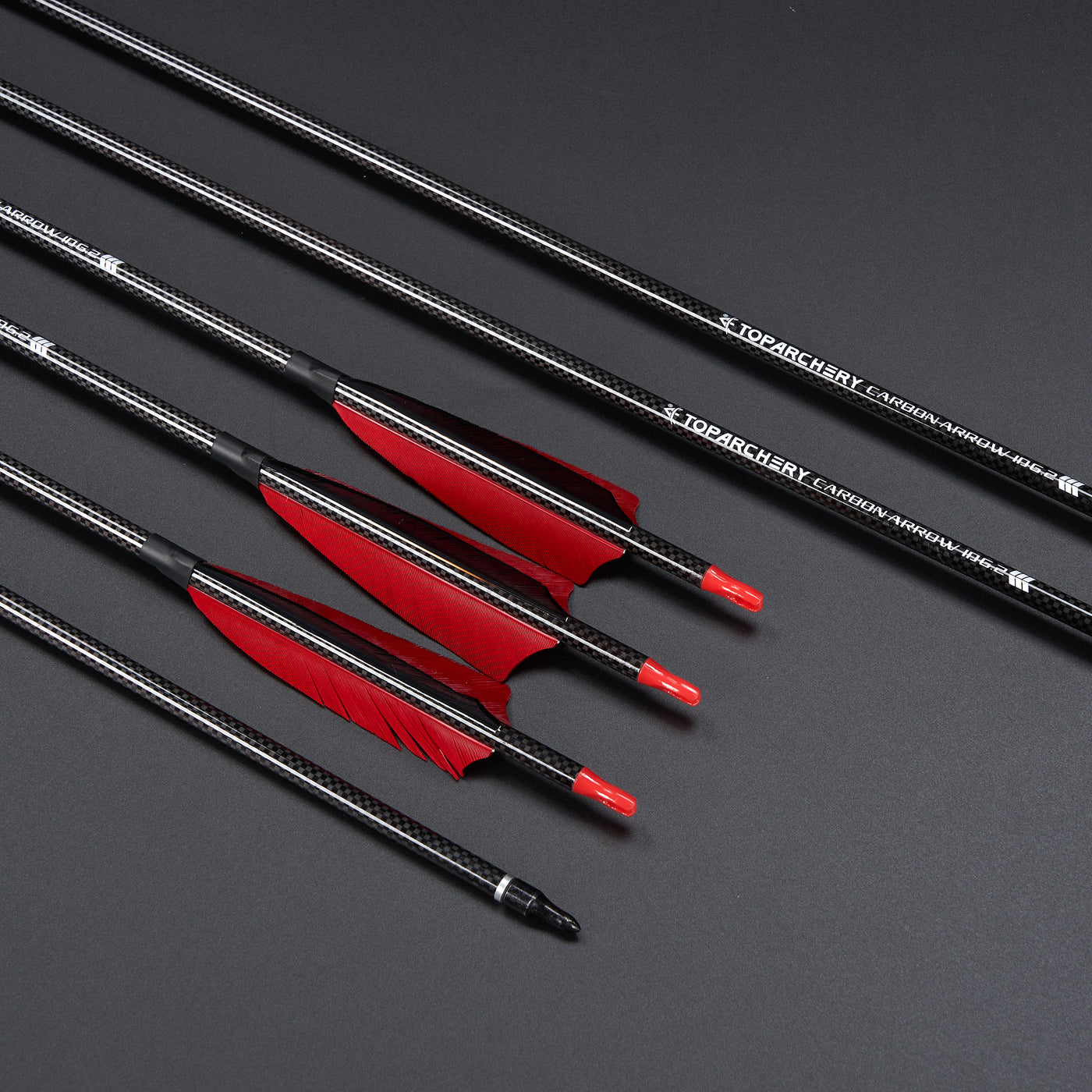 12x 33" OD 7.5mm ID 6.2mm Spine 500 4" Shield Turkey Feather Fletched Pure Carbon Archery Arrows