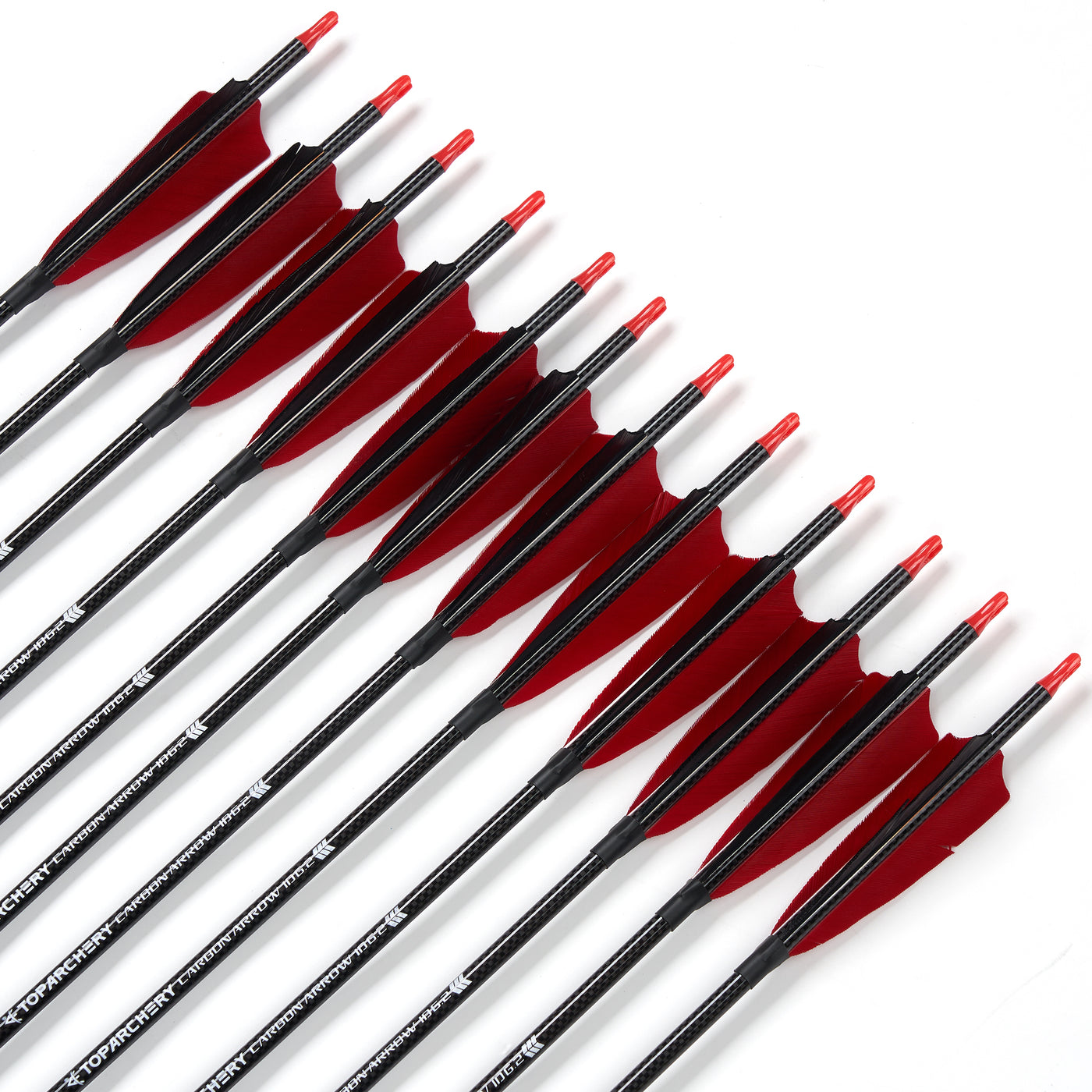12x 33" OD 7.5mm ID 6.2mm Spine 500 4" Shield Turkey Feather Fletched Pure Carbon Archery Arrows