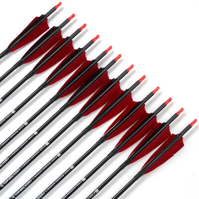 12x 33" OD 7.5mm ID 6.2mm Spine 500 4" Shield Turkey Feather Fletched Pure Carbon Archery Arrows