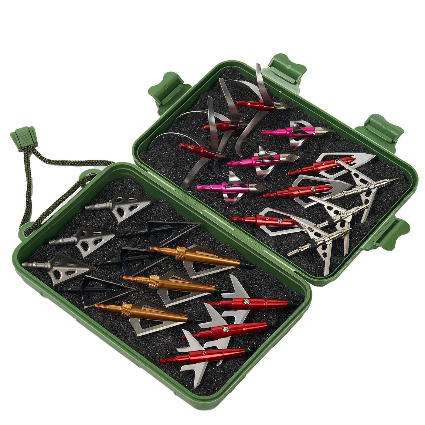 Green Archery Arrowhead Broadhead Box Plastic PVC