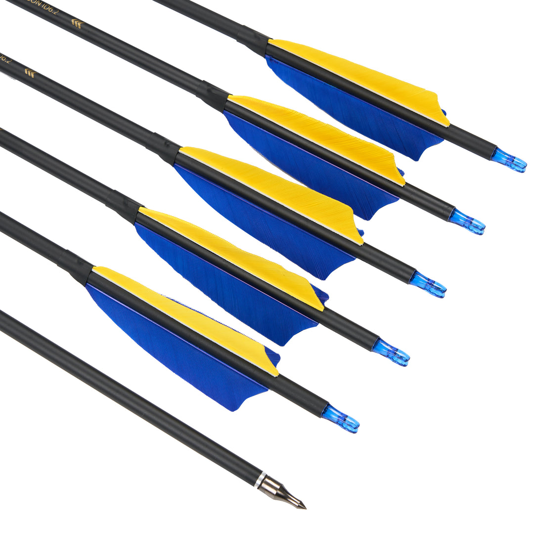 PATIKIL Lot de 50 ailettes de flèches de 7,6 cm pour tir à l'arc avec coupe aiguisée pour bricolage, chasse, tir sur cible, blanc