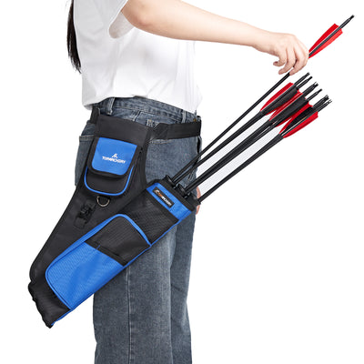TopArchery 3-Tube Waist Arrow Quiver Archery Blue