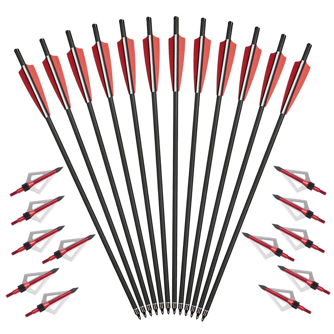12x 20 22 Inch Archery Carbon Crossbow Bolts Arrows and 12x