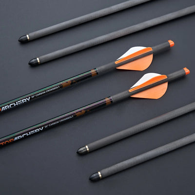 6x 20 inch TopArchery Crossbow Bolts Straightness 0.006 ID 7.6mm OD 8.8mm Pure Carbon Brass Inserts for Archery Outdoor Practice