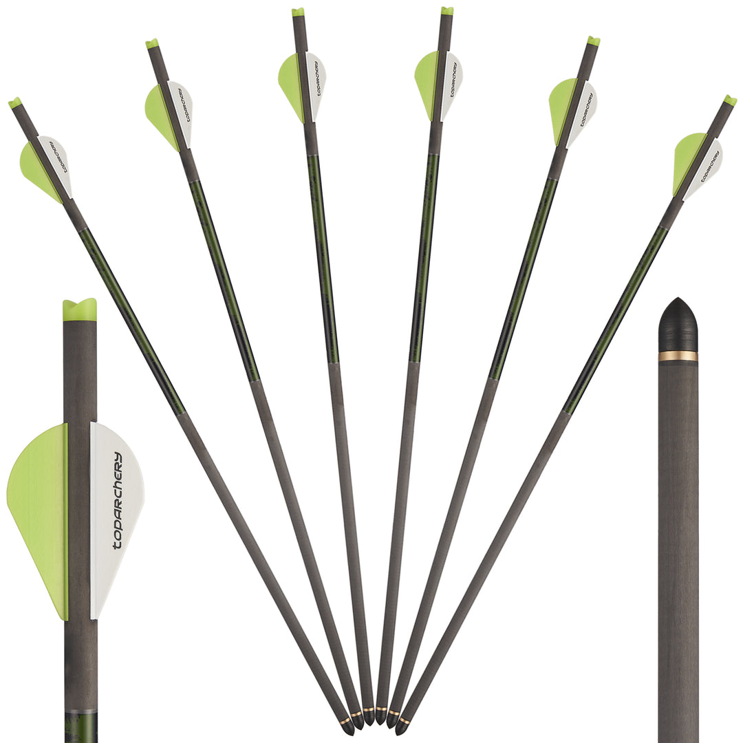 TOPARCHERY 12x 15 Bolts Arrows Spine 350 Carbon Shafts OD 7 TOPARCHERY 12x 15 Bolts Arrows Spine 350 Carbon Shafts OD 7