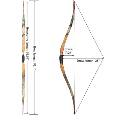 Traditional Handmade Longbow Horsebow Recurve Archery Bow Pattern Customization