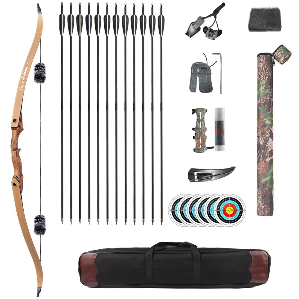 62 Archery Bowfishing Reel Kit 25-50lbs Archery Set Adult Takedown Recurve  Bow for Hunting Right Hand Fishing Bow