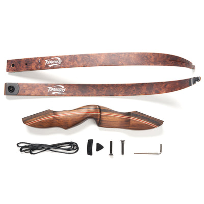 60" Ebony Bow 25-60lbs Black Limbs Wood Bamboo Laminated Takedown Recurve Archery Bow Right Hand