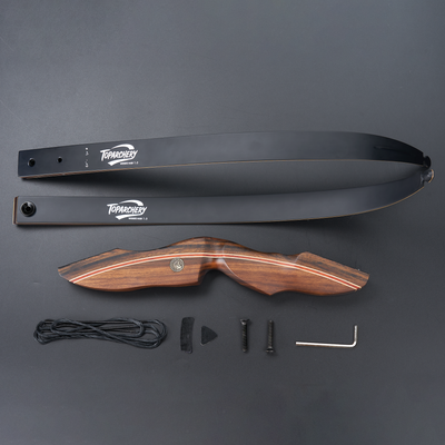 60" Ebony Bow 25-60lbs Black Limbs Wood Laminated Takedown Recurve Archery Bow Right Hand