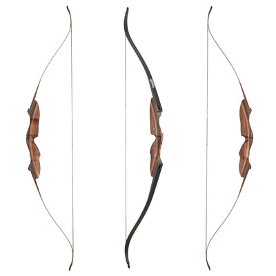 60" Ebony Bow 25-60lbs Black Limbs Wood Laminated Takedown Recurve Archery Bow Right Hand