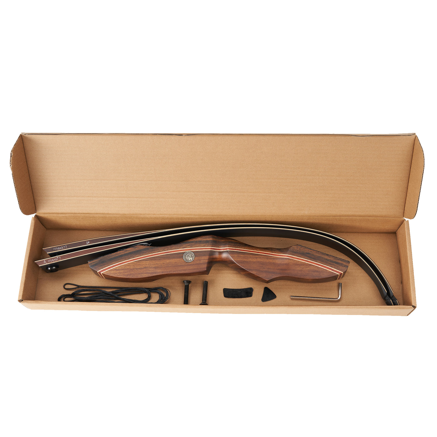 60" Ebony Bow 25-60lbs Black Limbs Wood Laminated Takedown Recurve Archery Bow Right Hand