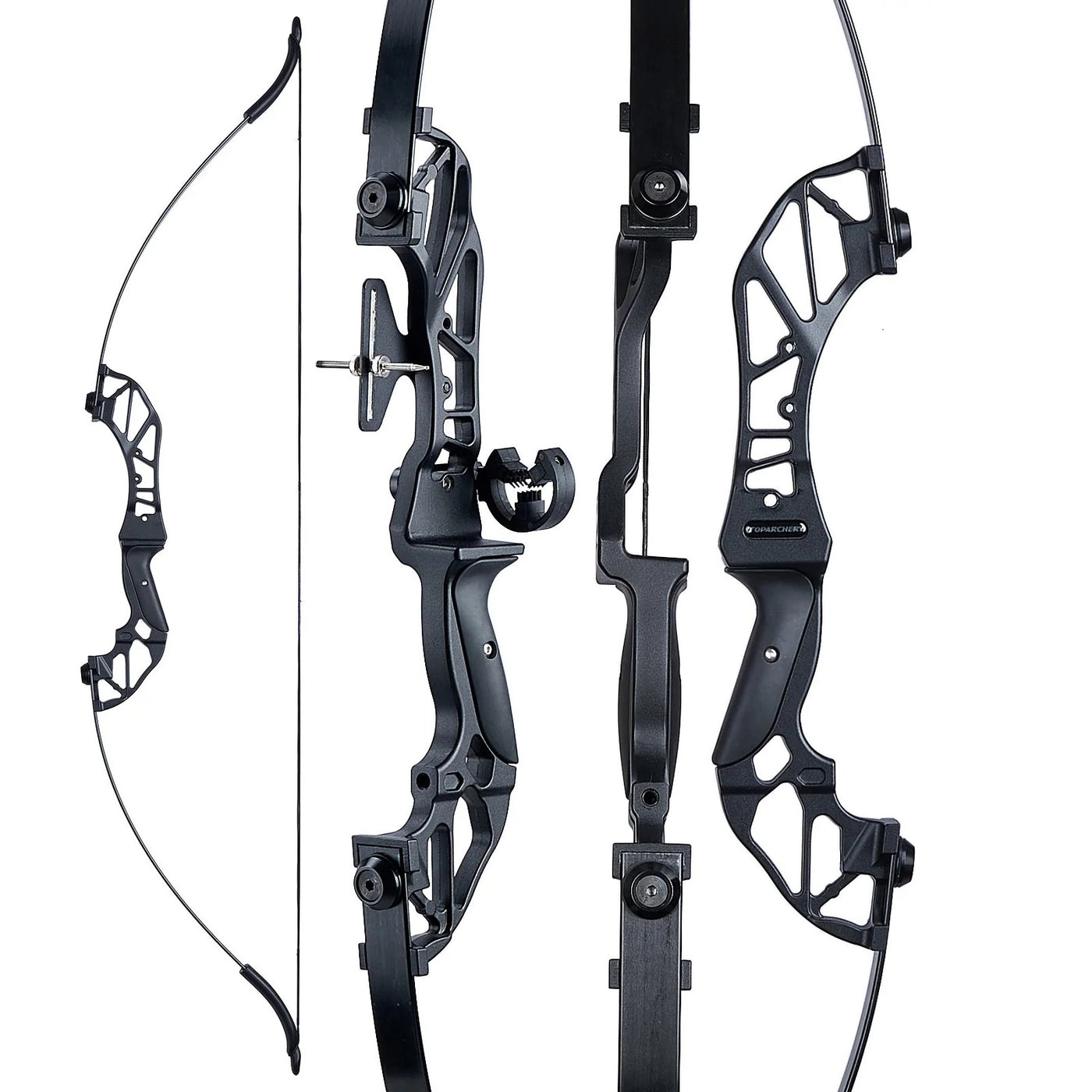 TopArchery 20/30/40/55lbs Black Takedown Archery Recurve Bow with Sight Arrow Rest Bowstring Stabilizer Finger Tab