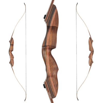 60" Ebony Bow 25-60lbs Black Limbs Wood Bamboo Laminated Takedown Recurve Archery Bow Right Hand