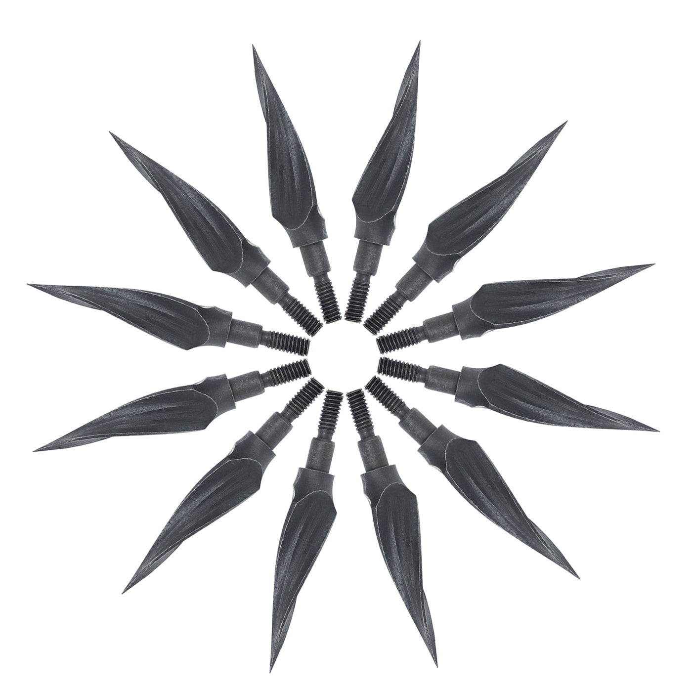 6x 150-grain Black 3-blade Spiral Broadheads