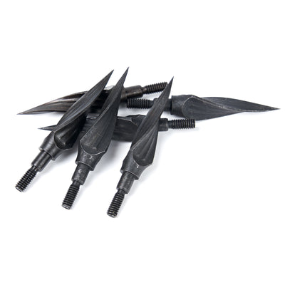 6x 150-grain Black 3-blade Spiral Broadheads