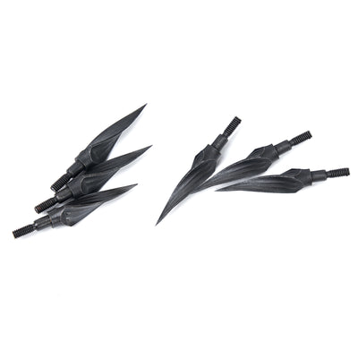 6x 150-grain Black 3-blade Spiral Broadheads