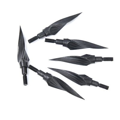 6x 150-grain Black 3-blade Spiral Broadheads