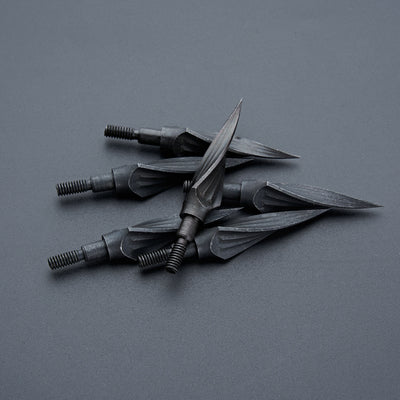 6x 150-grain Black 3-blade Spiral Broadheads