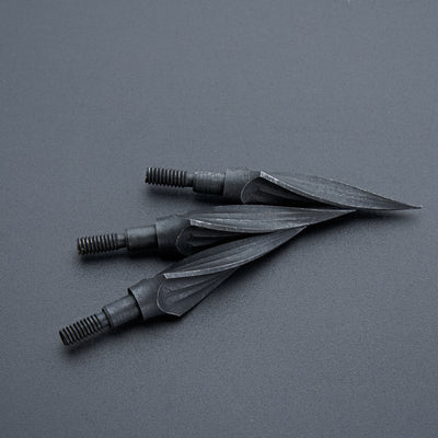 6x 150-grain Black 3-blade Spiral Broadheads