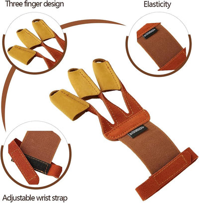 Brown 3-finger Tab with Wrist Strap