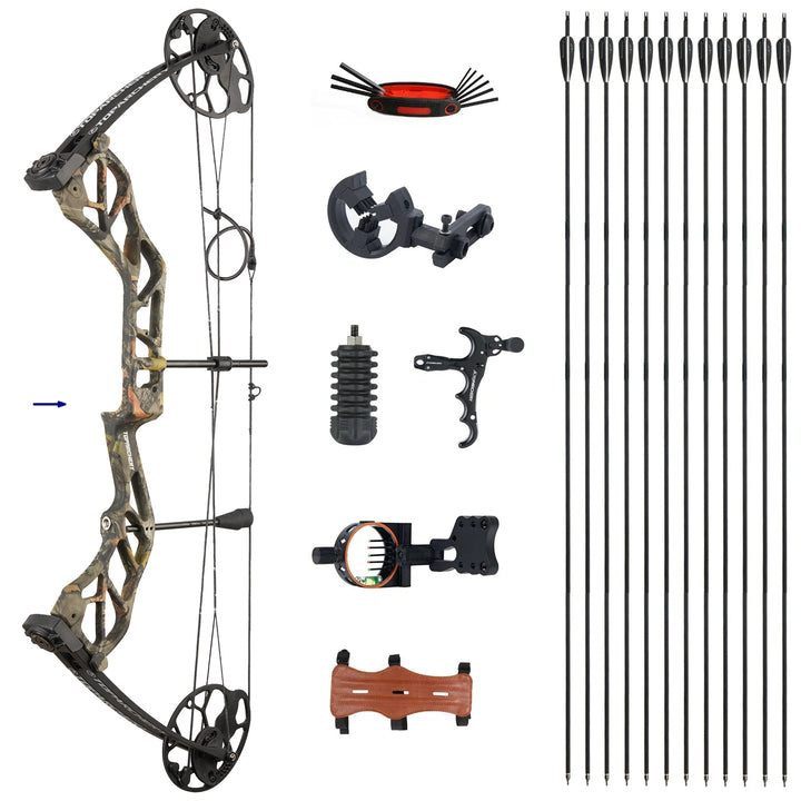 Arc Recourbé Traditionnel SHARROW - 56" - 15-50 Lbs - Kit Arc De Chasse/tir à L'arc