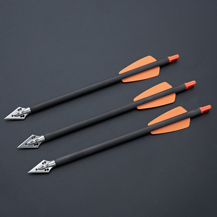 24-Pack 20 Inch Carbon Crossbow Bolts - For Hunting & Target Practice, With Vanes