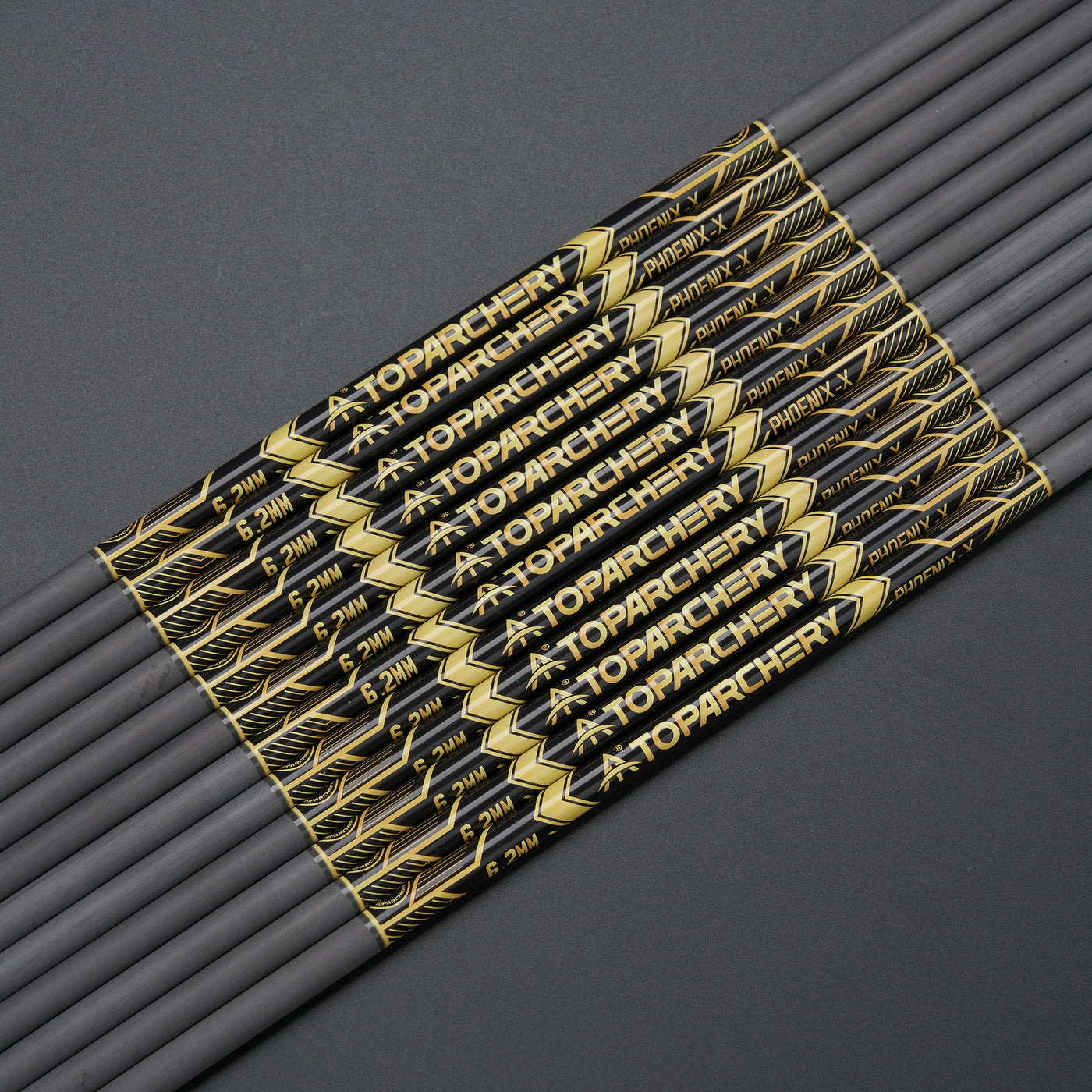 33" Straightness 0.003 ID 6.2mm Carbon Shafts TopArchery Spine 300-600 Archery Arrows Black Gold Pattern