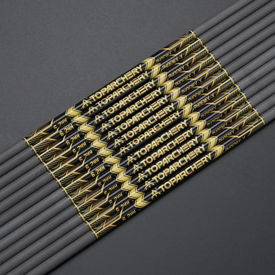 33" Straightness 0.003 ID 6.2mm Carbon Shafts TopArchery Spine 300-600 Archery Arrows Black Gold Pattern