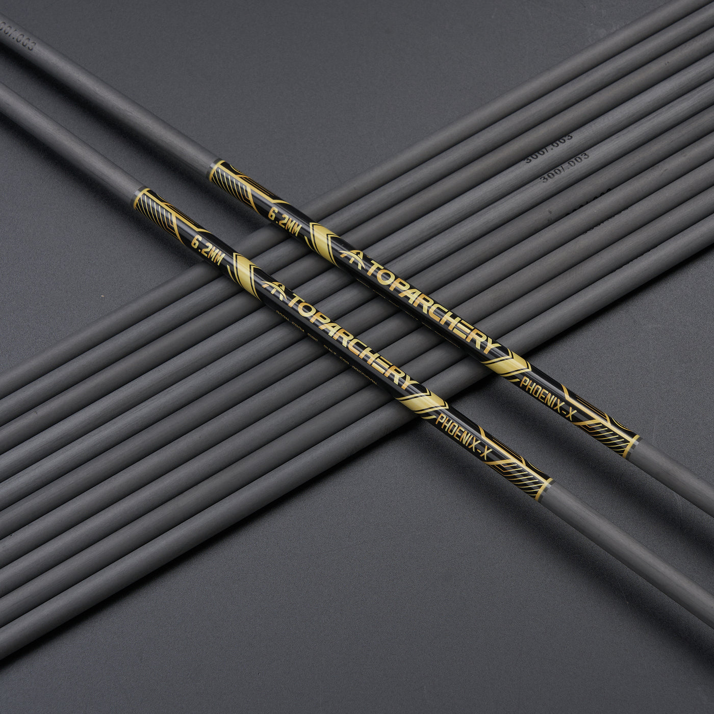 33" Straightness 0.003 ID 6.2mm Carbon Shafts TopArchery Spine 300-600 Archery Arrows Black Gold Pattern