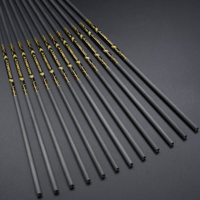 33" Straightness 0.003 ID 6.2mm Carbon Shafts TopArchery Spine 300-600 Archery Arrows Black Gold Pattern